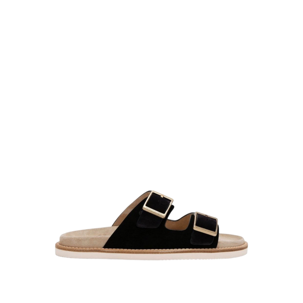 Double-Strap Suede Sandals