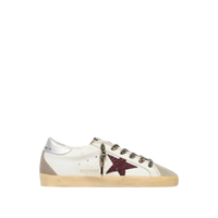 White / Burgundy Glitter